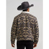 Wrangler Mens Sherpa Lined Jacquard Print Jacket Elmwood/Grey - 112381945