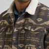 Wrangler Mens Sherpa Lined Jacquard Print Jacket Elmwood/Grey - 112381945