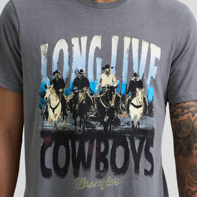 Wrangler Mens Long Live Cowboys Graphic T-Shirt