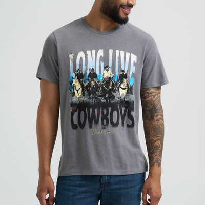 Wrangler Mens Long Live Cowboys Graphic T-Shirt