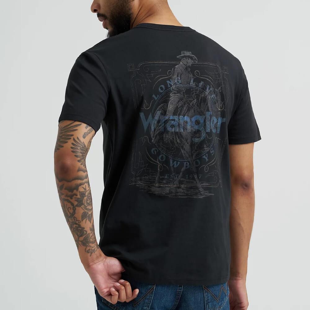 Wrangler Mens Cowboy Back Graphic T-Shirt