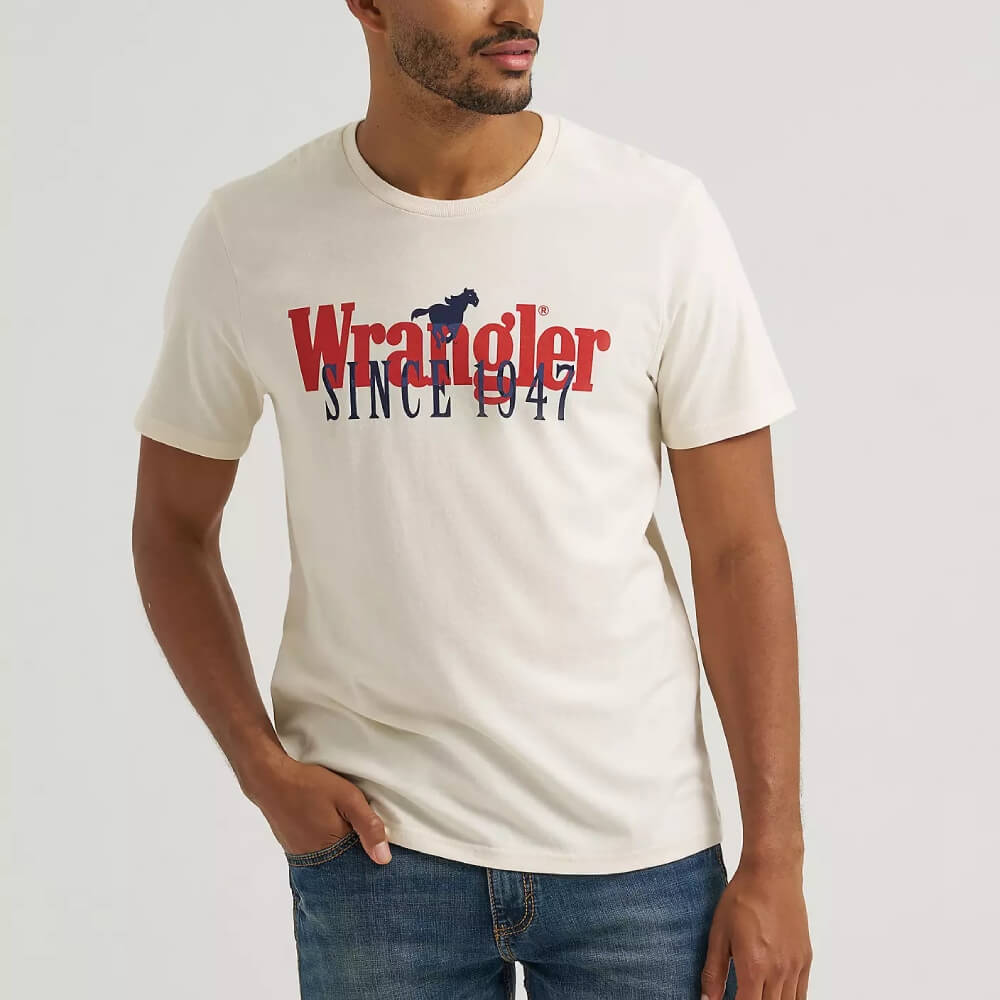 Wrangler Mens Since 1947 Layers Graphic T-Shirt Egret - 112375735
