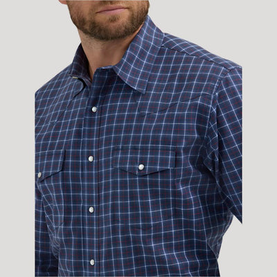 Wrangler Mens Snap Plaid Long Sleeve Shirt