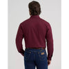 Wrangler Mens Solid Broadcloth Western Snap Shirt Burgundy - 112382003