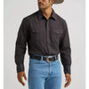 Wrangler Mens Sport Western Dobby Stripe Snap Shirt Black - 75214BK