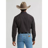 Wrangler Mens Sport Western Dobby Stripe Snap Shirt Black - 75214BK