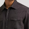Wrangler Mens Sport Western Dobby Stripe Snap Shirt Black - 75214BK