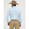 Wrangler Mens Sport Western Dobby Stripe Pearl Snap Shirt Blue - 75222BL