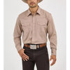 Wrangler Mens Sport Western Dobby Stripe Pearl Snap Shirt Tan - 75742TN