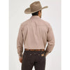 Wrangler Mens Sport Western Dobby Stripe Pearl Snap Shirt Tan - 75742TN
