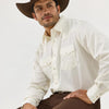 Wrangler Mens Sport Western Dobby Stripe Snap Shirt Tan Light - 75226TN