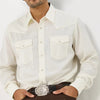 Wrangler Mens Sport Western Dobby Stripe Snap Shirt Tan Light - 75226TN
