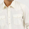 Wrangler Mens Sport Western Dobby Stripe Snap Shirt Tan Light - 75226TN
