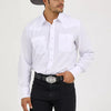 Wrangler Mens Sport Western Dobby Stripe Snap Shirt White - 75221WH