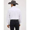 Wrangler Mens Sport Western Dobby Stripe Snap Shirt White - 75221WH