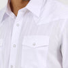Wrangler Mens Sport Western Dobby Stripe Snap Shirt White - 75221WH