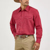 Wrangler Mens Sport Western Dobby Stripe Snap Shirt Wine - 75740WN