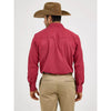 Wrangler Mens Sport Western Dobby Stripe Snap Shirt Wine - 75740WN