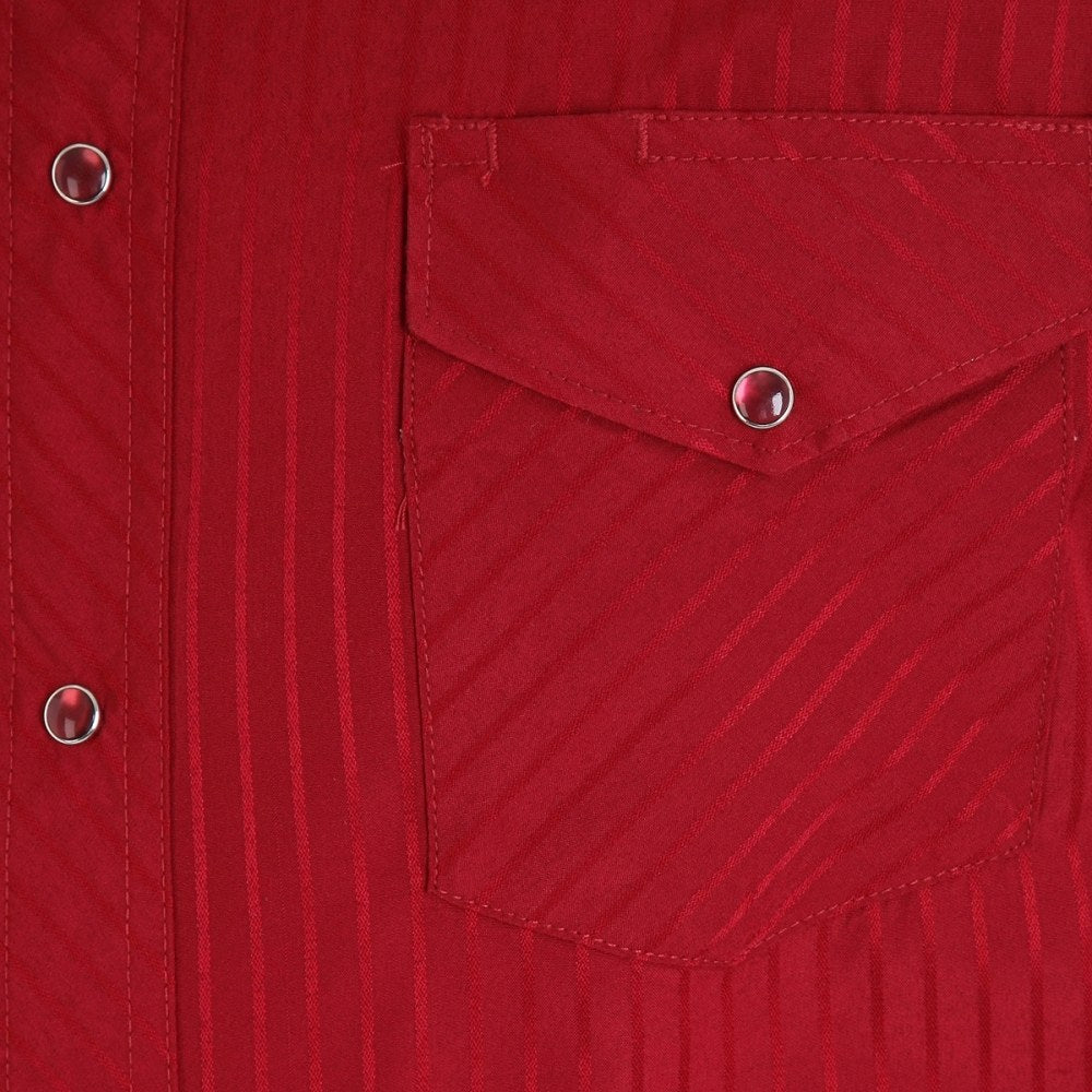 Wrangler Mens Sport Western Snap Dobby Stripe Shirt - 75740WN