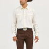 Wrangler Mens Sport Western Dobby Stripe Snap Shirt Tan Light - 75226TN
