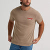 Wrangler Mens Star Spangled Rodeo Back Graphic T-Shirt Desert Taupe Heather - 112372938