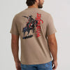 Wrangler Mens Star Spangled Rodeo Back Graphic T-Shirt Desert Taupe Heather - 112372938