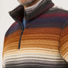 Wrangler Mens Striped Quarter-Zip Pullover