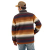 Wrangler Mens Striped Quarter-Zip Pullover Sunset Stripe (brown) - 112368190