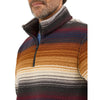 Wrangler Mens Striped Quarter-Zip Pullover Sunset Stripe (brown) - 112368190