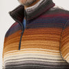 Wrangler Mens Striped Quarter-Zip Pullover Sunset Stripe (brown) - 112368190