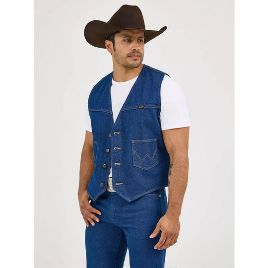 Wrangler Mens Unlined Denim Vest | Western | Shop Now