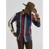 Wrangler Mens Vintage-Inspired Brushpopper Western Shirt Midnight Oak - 112381998
