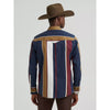 Wrangler Mens Vintage-Inspired Brushpopper Western Shirt Midnight Oak - 112381998