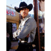 Wrangler Mens Vintage-Inspired Brushpopper Western Shirt Smoky Stripes - 112381996
