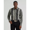 Wrangler Mens Vintage-Inspired Brushpopper Western Shirt Smoky Stripes - 112381996