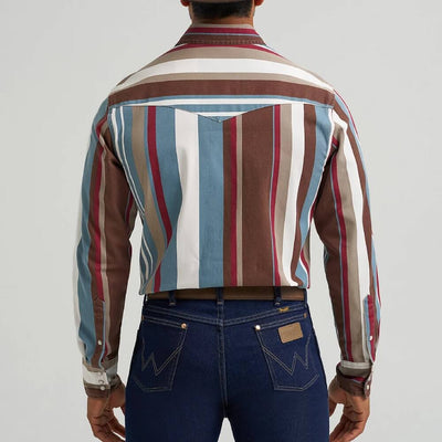 Wrangler Mens Vintage-Inspired  Brushpopper Western Shirt