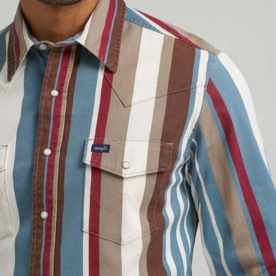 Wrangler Mens Vintage-Inspired  Brushpopper Western Shirt