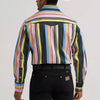 Wrangler Mens Vintage-Inspired Western Shirt Candy Stripe - 112374803