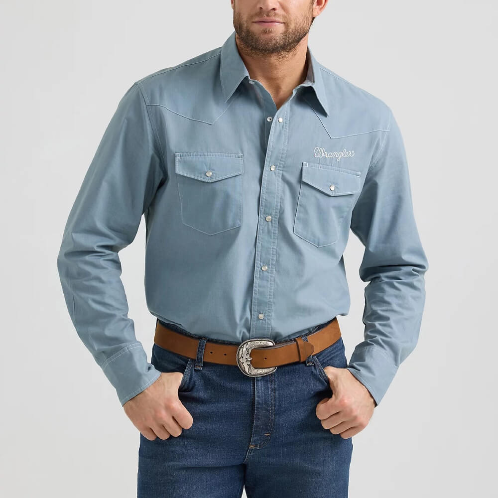 Wrangler Mens Vintage-Inspired Western Workshirt