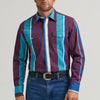 Wrangler Mens Vintage-Inspired Western Workshirt Aubergine Teal (purple) - 112375225