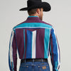 Wrangler Mens Vintage-Inspired Western Workshirt Aubergine Teal (purple) - 112375225