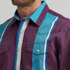 Wrangler Mens Vintage-Inspired Western Workshirt Aubergine Teal (purple) - 112375225