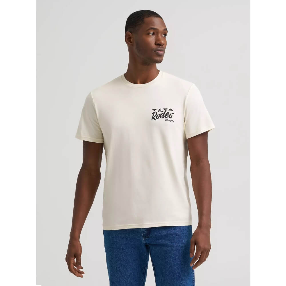 Wrangler Mens Viva La Rodeo Graphic T-Shirt Antique White - 112383927