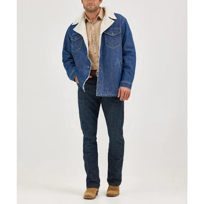 Wrangler Mens Western Denim Jacket Medium Wash - 112367618