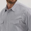 Wrangler Mens Western Grey Stripe Shirt