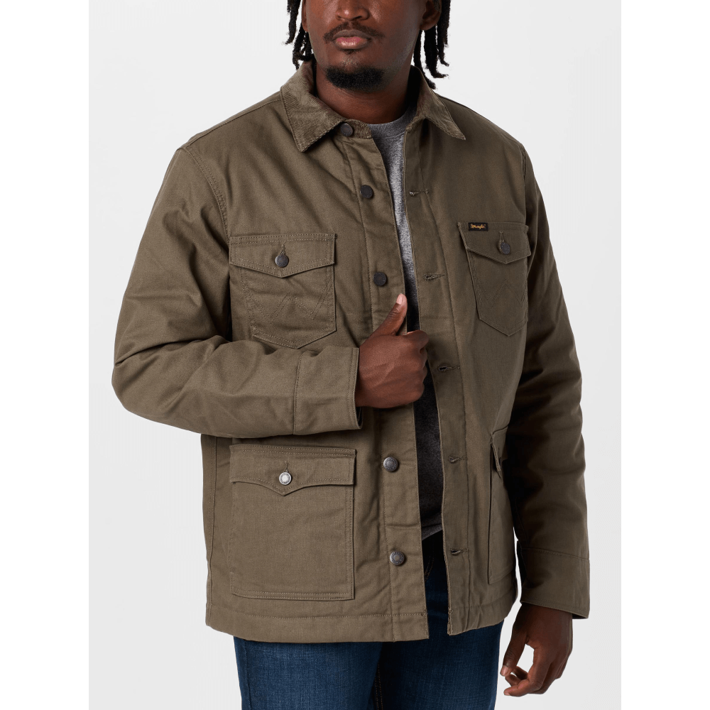Wrangler Mens Western Lined Barn Coat Morel - 112367636