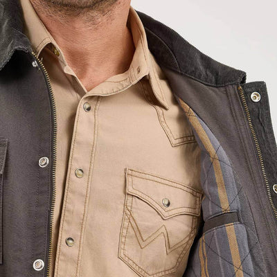 Wrangler Mens Western Lined Zip Front Barn Coat