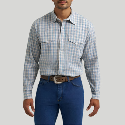 Wrangler Mens Western Plaid Shirt