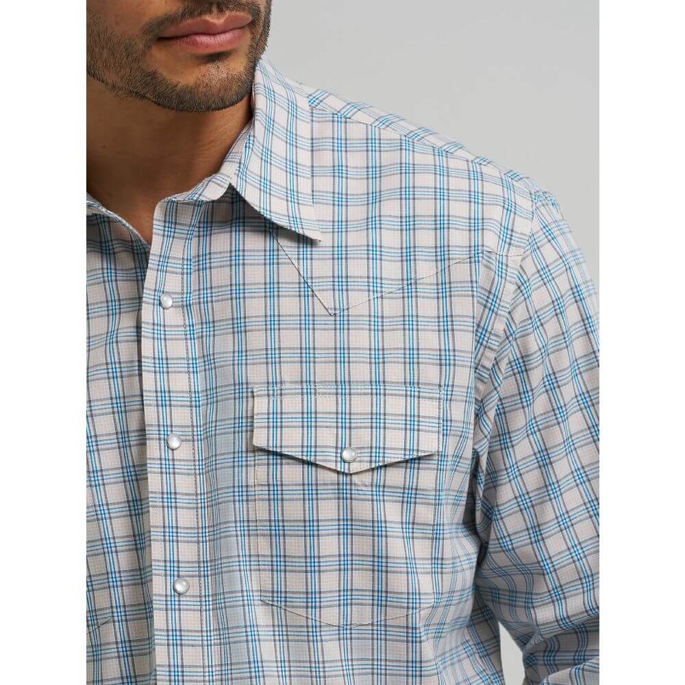 Wrangler Mens Western Plaid Shirt