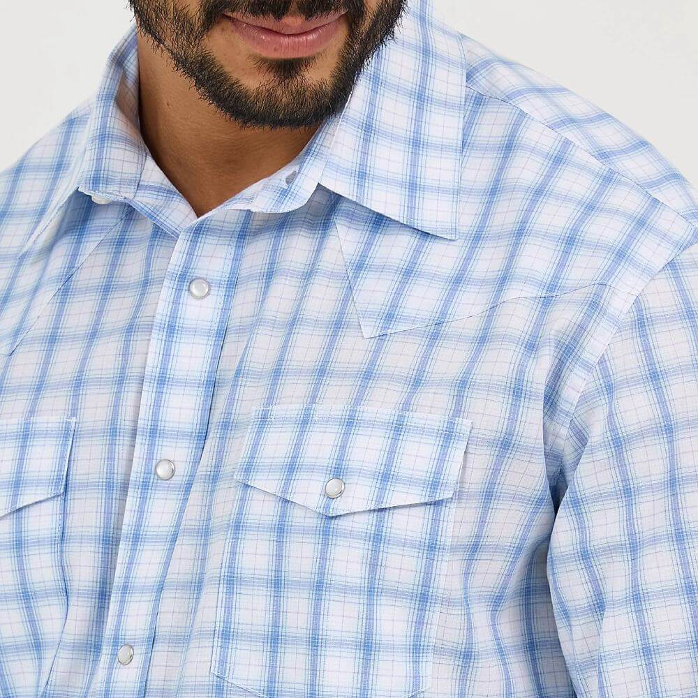 Wrangler Mens Western Snap Plaid Shirt